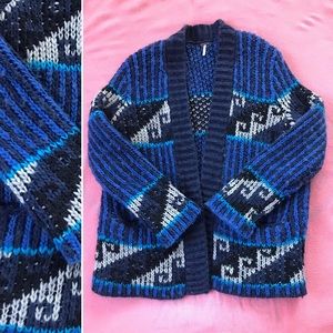 Free People- Geometric Cable Knit Open Cardigan